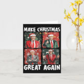 Maak kerst weer leuk Kerstman Trump 2024 Kaart (Gele Bloem)