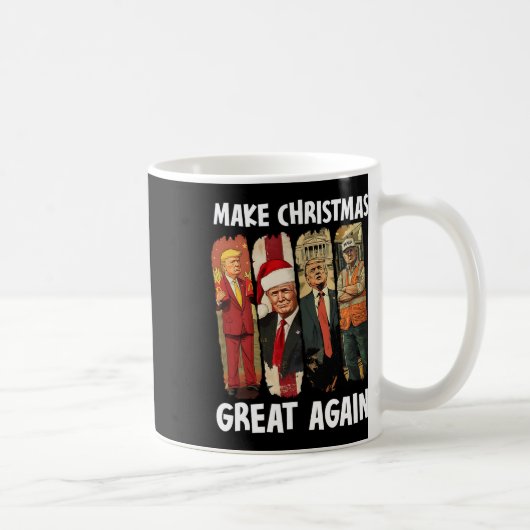 Maak kerst weer leuk Kerstman Trump 2024 Koffiemok (Rechts)