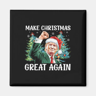 Maak kerst weer leuk Kerstman Trump 2024 Magneet
