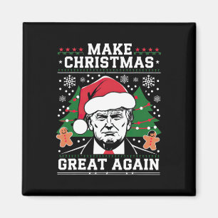 Maak kerst weer leuk Kerstman Trump 2024 Magneet