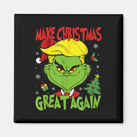 Maak kerst weer leuk Kerstman Trump 2024 Magneet (Voorkant)