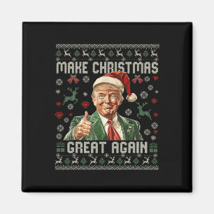 Maak kerst weer leuk Kerstman Trump 2024 Magneet