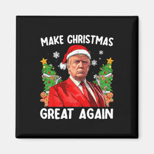Maak kerst weer leuk Kerstman Trump 2024 Magneet