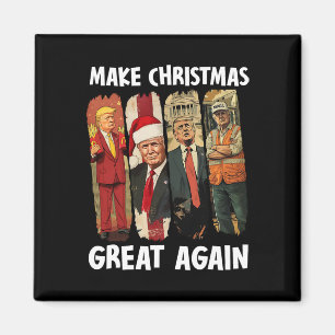 Maak kerst weer leuk Kerstman Trump 2024 Magneet