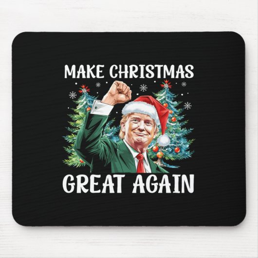 Maak kerst weer leuk Kerstman Trump 2024 Muismat (Voorkant)