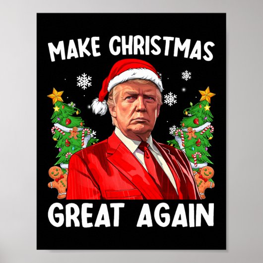 Maak kerst weer leuk Kerstman Trump 2024 Poster (Voorkant)
