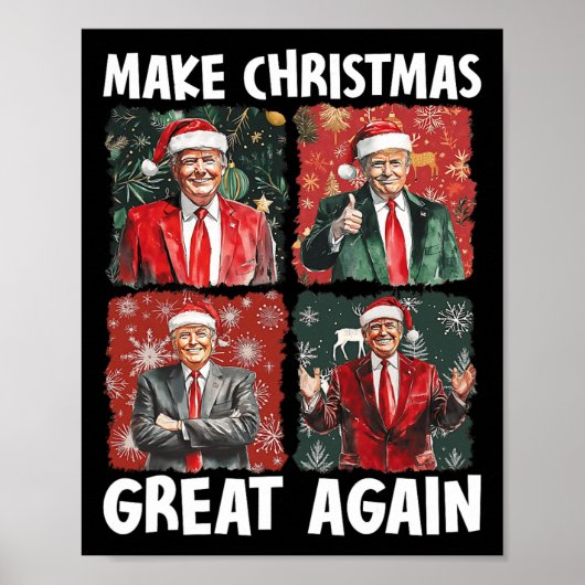 Maak kerst weer leuk Kerstman Trump 2024 Poster (Voorkant)