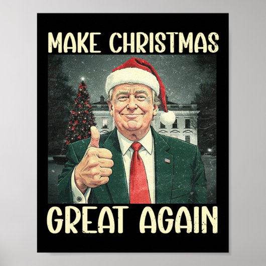 Maak kerst weer leuk Kerstman Trump 2024 Poster (Voorkant)