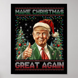 Maak kerst weer leuk Kerstman Trump 2024 Poster