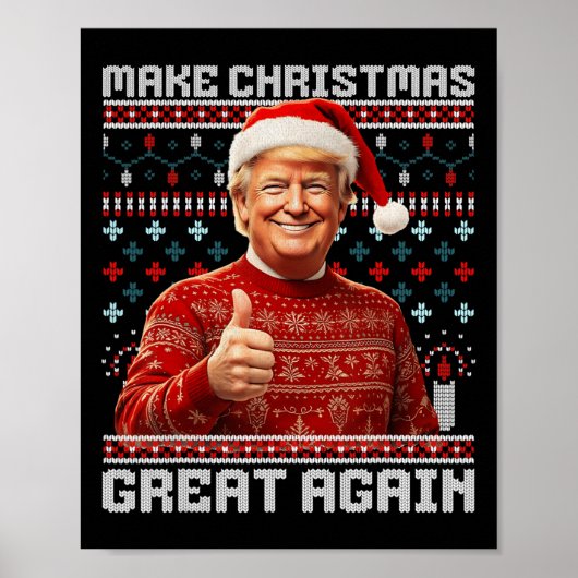 Maak kerst weer leuk Kerstman Trump 2024 Poster (Voorkant)