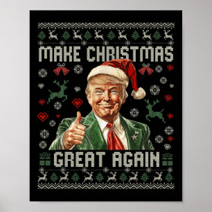Maak kerst weer leuk Kerstman Trump 2024 Poster