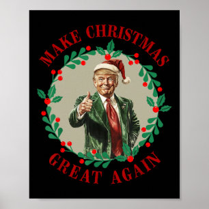 Maak kerst weer leuk Kerstman Trump 2024 Poster