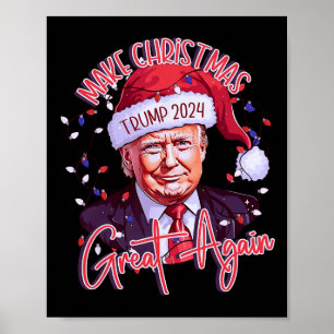 Maak kerst weer leuk Kerstman Trump 2024 Poster