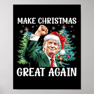 Maak kerst weer leuk Kerstman Trump 2024 Poster