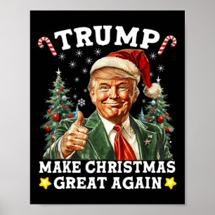 Maak kerst weer leuk Kerstman Trump 2024 Poster