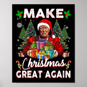 Maak kerst weer leuk Kerstman Trump 2024 Poster