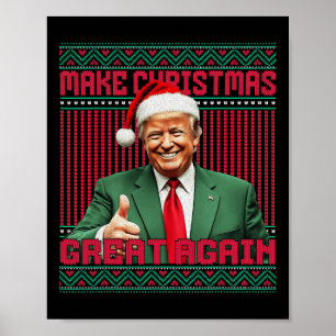 Maak kerst weer leuk Kerstman Trump 2024 Poster
