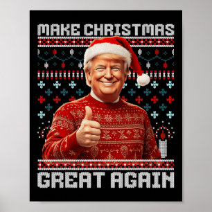 Maak kerst weer leuk Kerstman Trump 2024 Poster