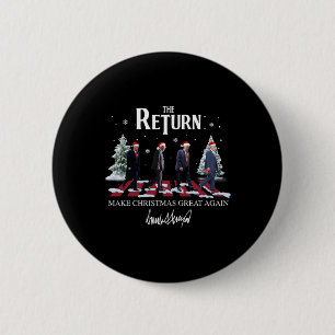 Maak kerst weer leuk Kerstman Trump 2024 Ronde Button 5,7 Cm