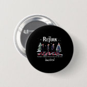 Maak kerst weer leuk Kerstman Trump 2024 Ronde Button 5,7 Cm (Voorkant /achterkant)