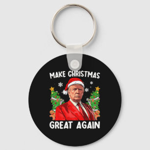 Maak kerst weer leuk Kerstman Trump 2024 Sleutelhanger