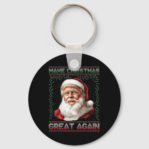 Maak kerst weer leuk Kerstman Trump 2024 Sleutelhanger