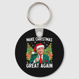 Maak kerst weer leuk Kerstman Trump 2024 Sleutelhanger