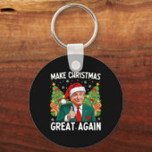 Maak kerst weer leuk Kerstman Trump 2024 Sleutelhanger (Voorkant)