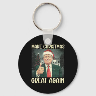 Maak kerst weer leuk Kerstman Trump 2024 Sleutelhanger