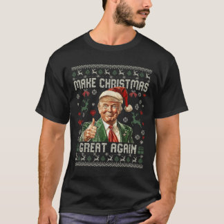 Maak kerst weer leuk Kerstman Trump 2024 T-shirt