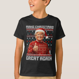 Maak kerst weer leuk Kerstman Trump 2024 T-shirt