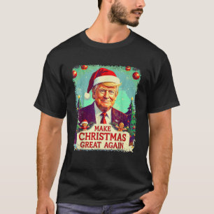 Maak kerst weer leuk Kerstman Trump 2024 T-shirt