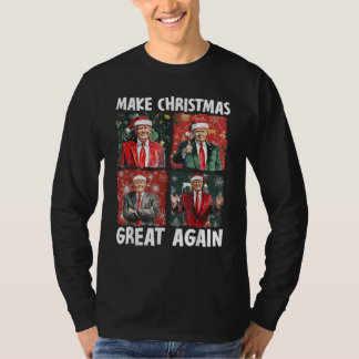 Maak kerst weer leuk Kerstman Trump 2024 T-shirt