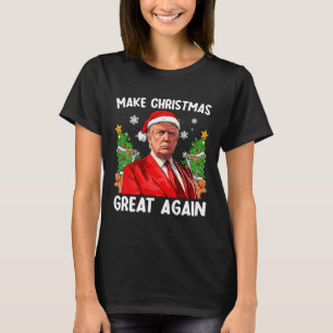 Maak kerst weer leuk Kerstman Trump 2024 T-shirt