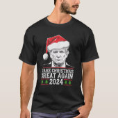 Maak kerst weer leuk Kerstman Trump 2024 T-shirt (Voorkant)