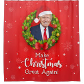 Maak kerstcadeau weer leuk, Trump MAGA grappig Douchegordijn (Voorkant)