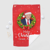 Maak kerstcadeau weer leuk, Trump MAGA grappig Golfhanddoek (Insitu)