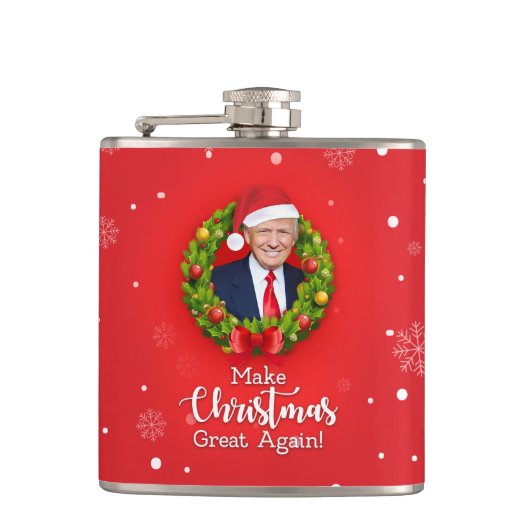 Maak kerstcadeau weer leuk, Trump MAGA grappig Heupfles (Voorkant)