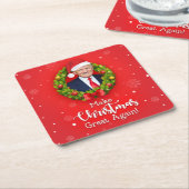 Maak kerstcadeau weer leuk, Trump MAGA grappig Kartonnen Onderzetters (Schuin)