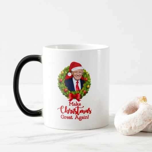 Maak kerstcadeau weer leuk, Trump MAGA grappig Magische Mok (Met donut)