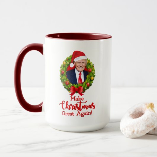 Maak kerstcadeau weer leuk, Trump MAGA grappig Mok (Met donut)
