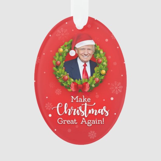 Maak kerstcadeau weer leuk, Trump MAGA grappig Ornament (voorkant)