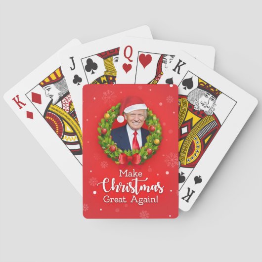 Maak kerstcadeau weer leuk, Trump MAGA grappig Pokerkaarten (Achterkant)