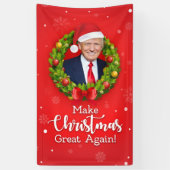 Maak kerstcadeau weer leuk, Trump MAGA grappig Spandoek (Verticaal)