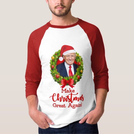 Maak kerstcadeau weer leuk, Trump MAGA grappig T-shirt (Voorkant)