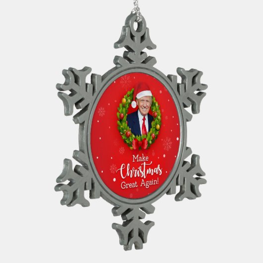 Maak kerstcadeau weer leuk, Trump MAGA grappig Tin Sneeuwvlok Ornament (Links)