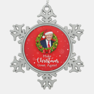 Maak kerstcadeau weer leuk, Trump MAGA grappig Tin Sneeuwvlok Ornament