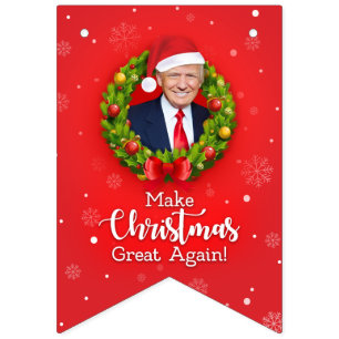 Maak kerstcadeau weer leuk, Trump MAGA grappig Vlaggetjes