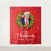 Maak kerstcadeau weer leuk, Trump MAGA grappig Wandkleed (Voorkant)