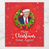 Maak kerstcadeau weer leuk, Trump MAGA grappig Wijn Etiket (Enkel label)